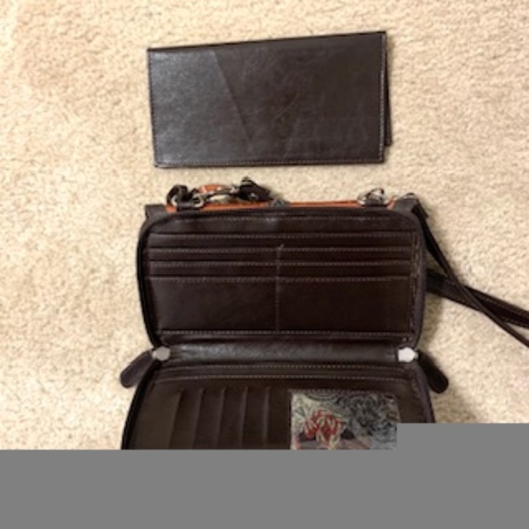 Brighton Light Brown Croc Embossed Structured Purse Organizer Leather - Picture 10 of 10